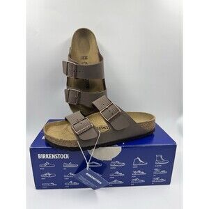 Birkenstock Arizona Birko-Flor Birkibuc Mocca Leather Sandal New Size EU 38 US 7
